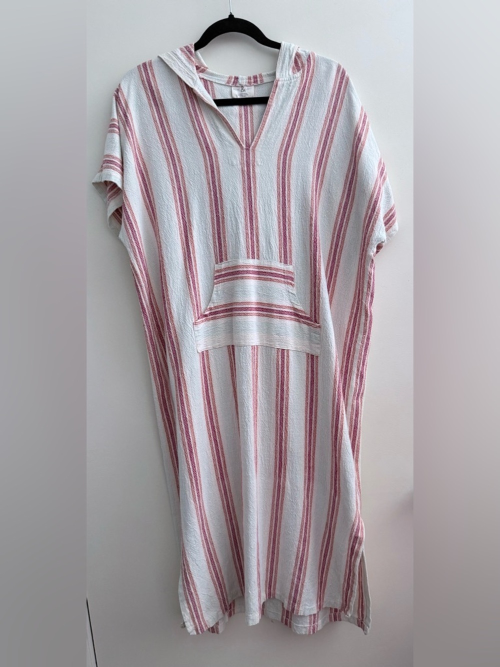 Home & Loft Montauk Hooded Maxi Kaftan 100% Turkish Cotton Coverup Beach Resort